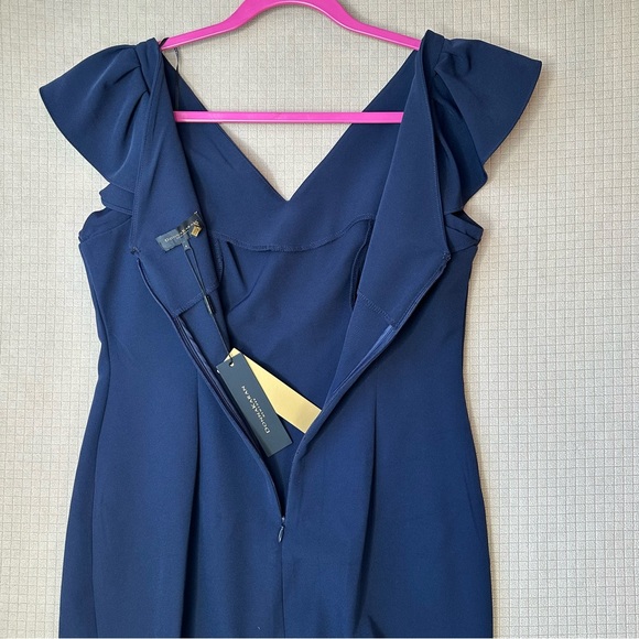 Donna Karan New York NWT Cap Sleeve Dress Above Knee Party Sheath Size 6 Blue - Picture 10 of 16